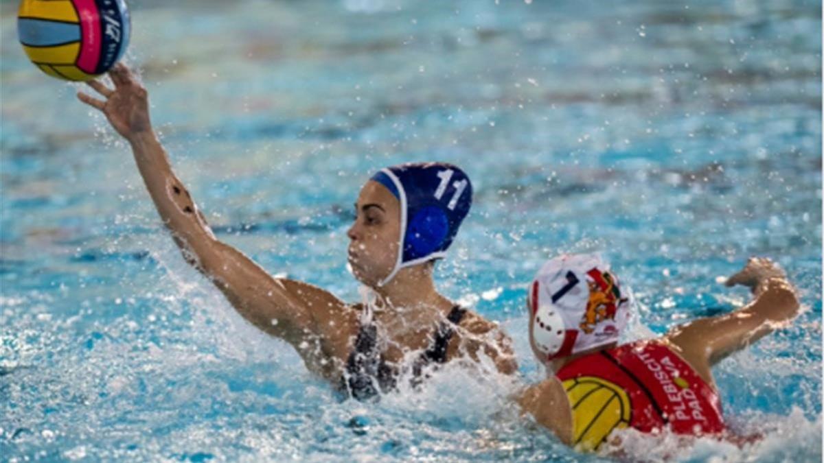 Olga Domenech, en acción, en un momento de la semifinal