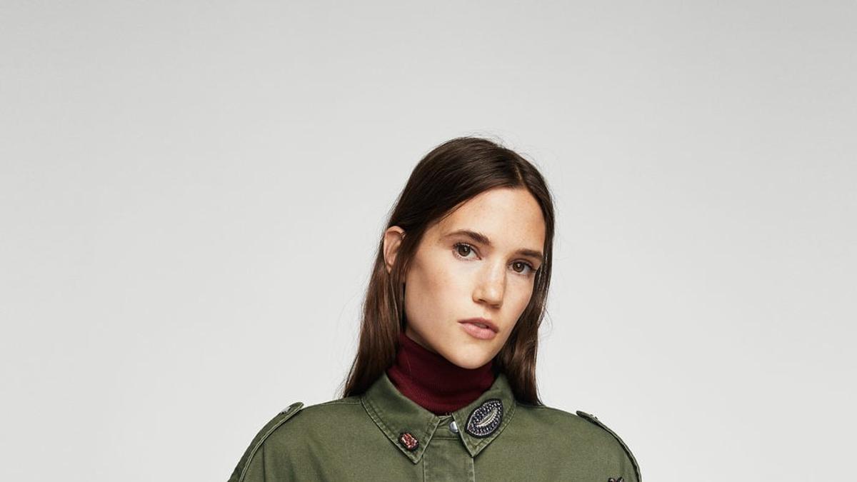 Chaqueta militar con pelo