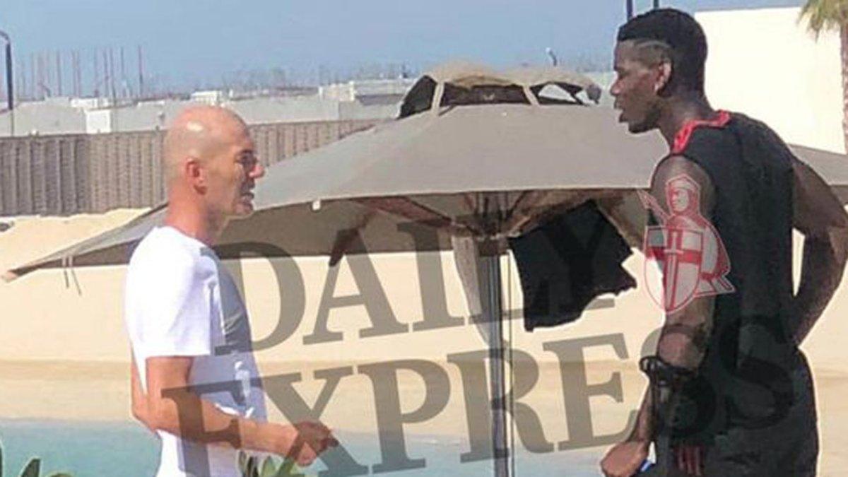 Pogba y ZIdane,. 'cazados' en plena conversación en Dubai