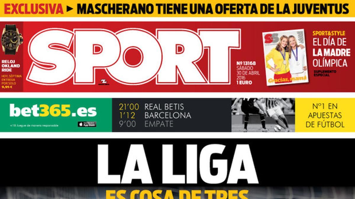 La portada de SPORT del 30 de abril