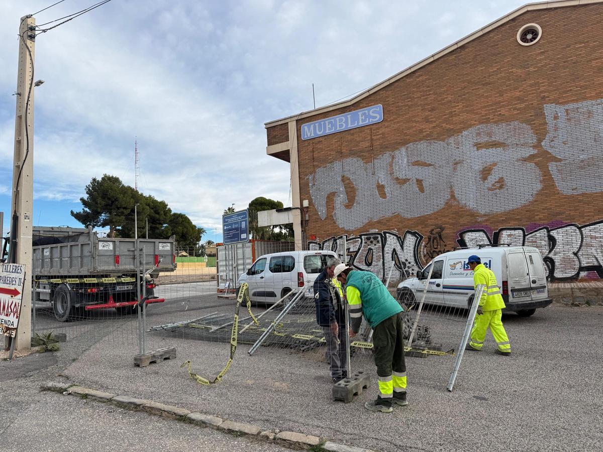 Los trabajos en la zona, este viernes.