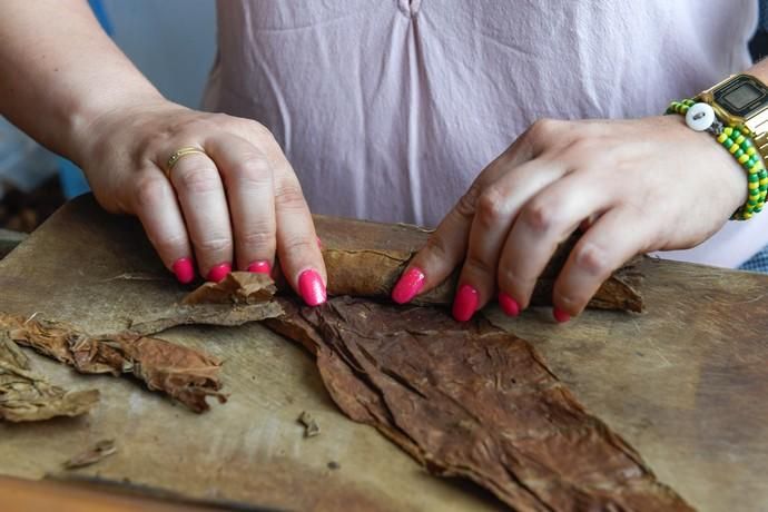 27-08-20  LAS PALMAS DE GRAN CANARIA. SCHAMANN. LAS PALMAS DE GRAN CANARIA.  Reportaje al único taller de puros artesanos que hay en la capital. El taller se llama Doble M y lo lleva Mercedes Martínez, ella es cubana y trae las hojas de tabaco desde la isla caribeña, todo lo hace a mano.  Fotos: Juan Castro.  | 27/08/2020 | Fotógrafo: Juan Carlos Castro