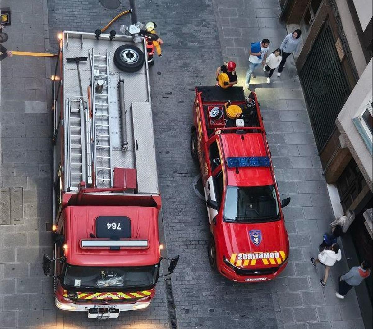 Emergencias, ayer, en una calle en Sada