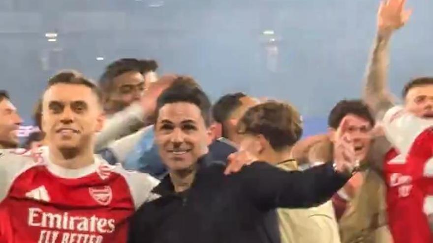 ¡El baile de la victoria de Mikel Arteta!