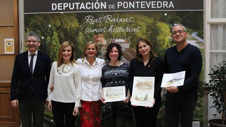 Presentación del proyecto &quot;Escavando no noso pasado: ruta arqueolóxica pola provincia de Pontevedra&quot;, ayer, en la Diputación. // FdV