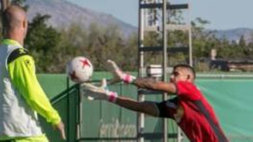 Guille y Golobart, ayer, en el entrenamiento