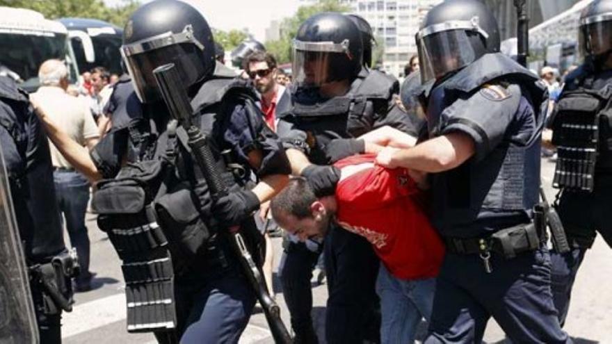 Violentos altercados en la protesta de los mineros