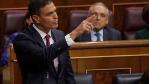 Pedro Sánchez, durante el pleno del Congreso.