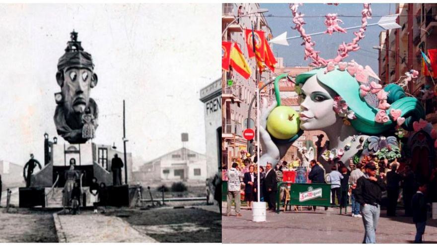 La falla Malvarrosa, con cuarenta años de diferencia.