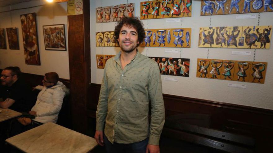 El pintor e ilustrador Alejandro Mosquera inaugura su exposición de pintura figurativa en el bar  El Tranvía