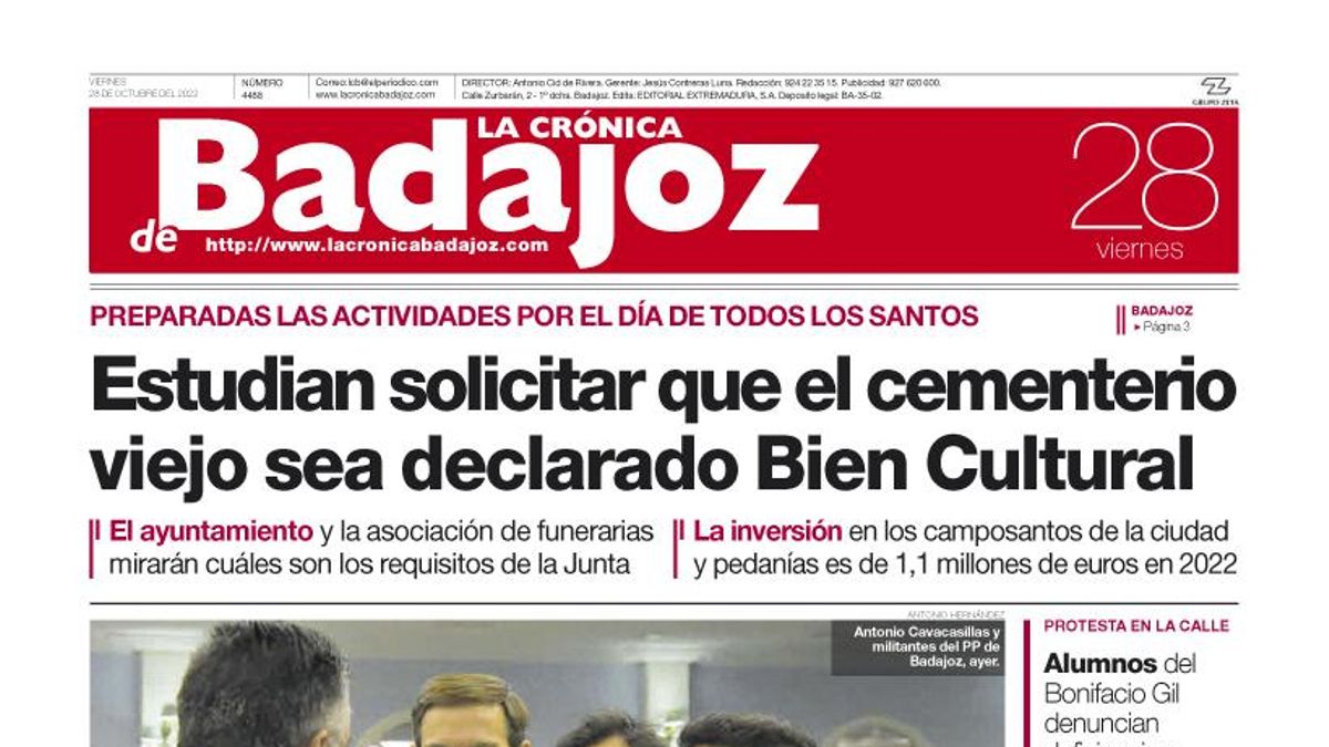 Consulta la portada correspondiente al día 28 de octubre de 2022