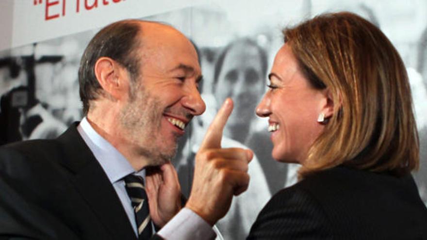 Alfredo Pérez Rubalcaba y Carme Chacón.