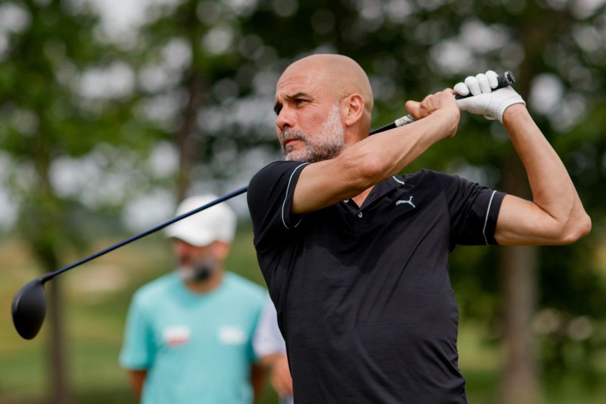 Pep Guardiola, en el Empordà Golf, durante el torneo individual