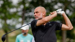 Pep Guardiola, en el Empordà Golf, durante el torneo individual