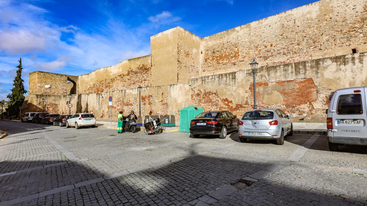 Tramo de muralla de la alcazaba de Badajoz que se rehabilitará, completando así todo el perímetro.