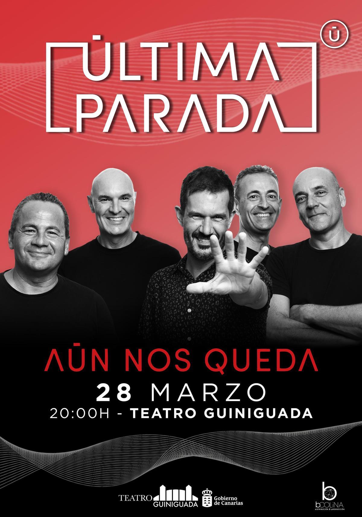 Cartel del concierto de Última Parada el próximo 28 de marzo.