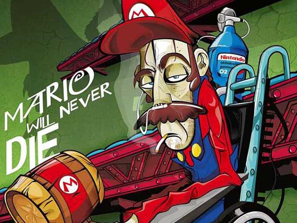 El dibujo de Roswell, en el que aparece Mario en una delicada situación