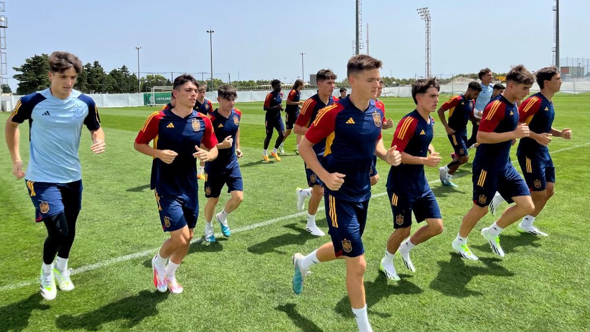 La selección sub-19, durante un entrenamiento