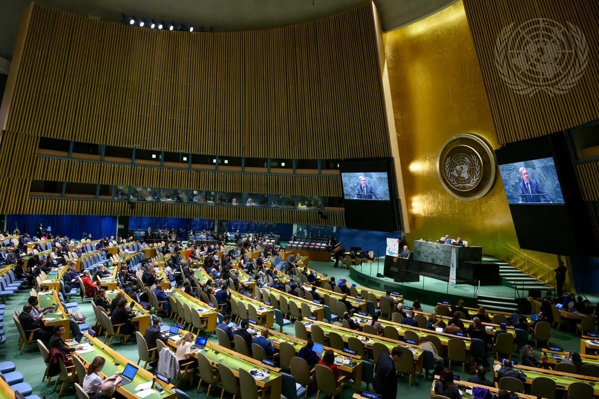 Asamblea general de las Naciones Unidas, en una sesión sobre migraciones celebrada en mayo.