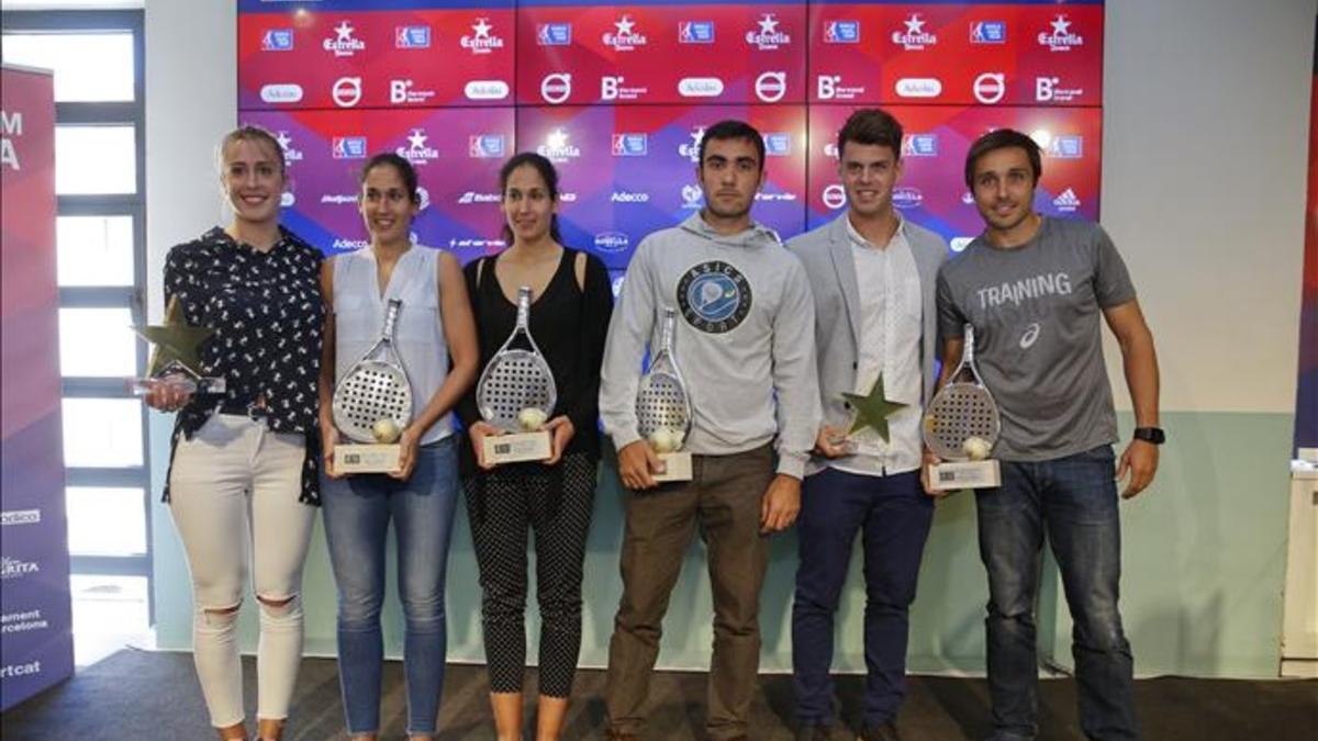 Todos los premiaos en la presentación del Estrella Damm Barcelona Master