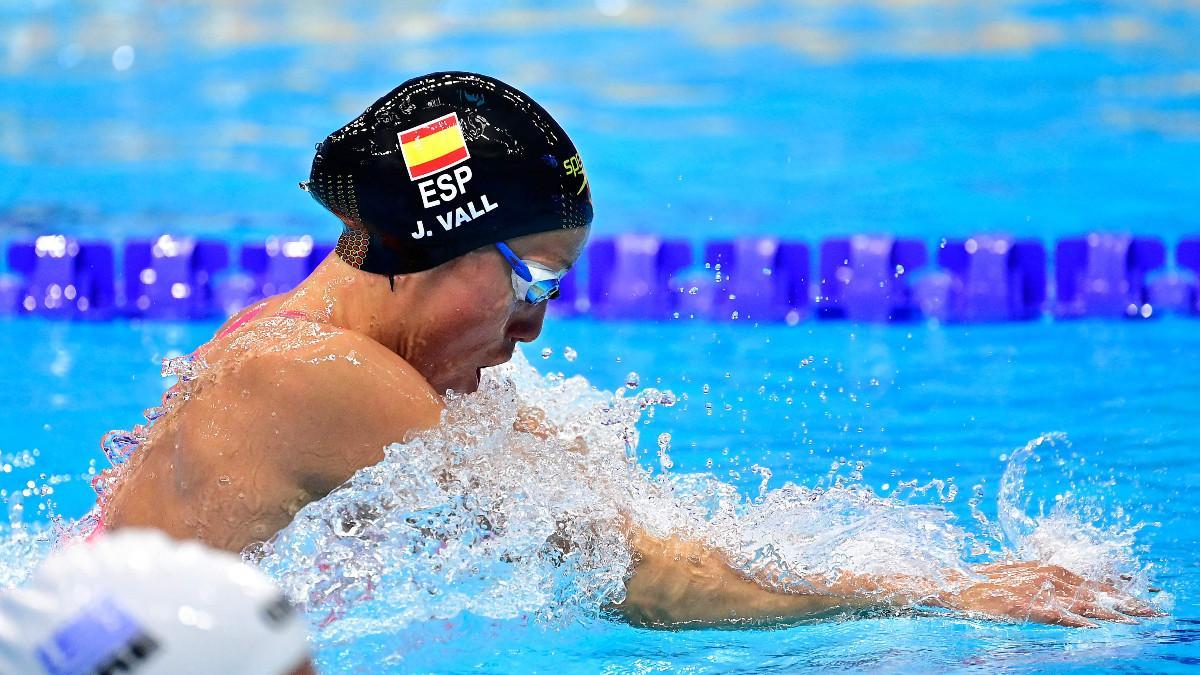 Jessica Vall, durante su actuación en los Europeos