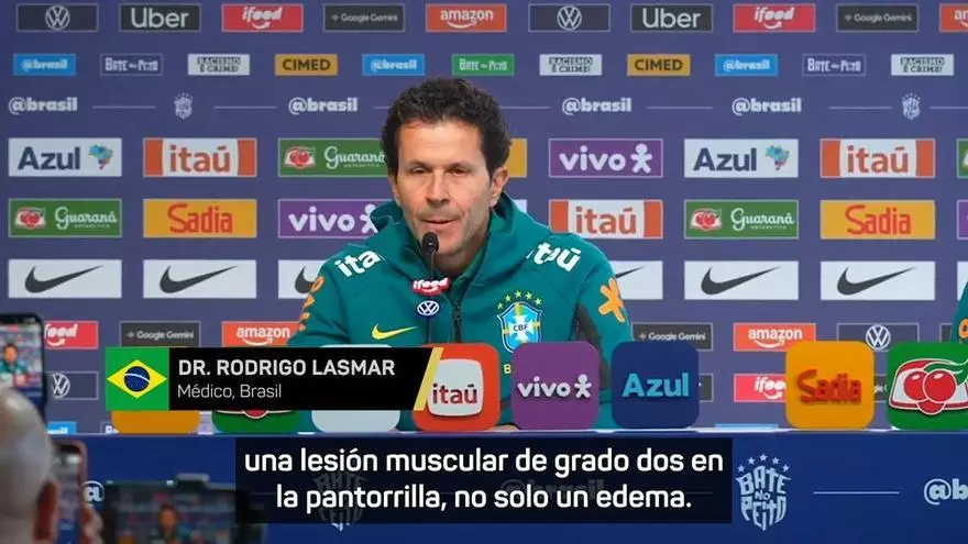 El médico de Brasil confirma que Neymar estará entre dos y tres semanas de baja