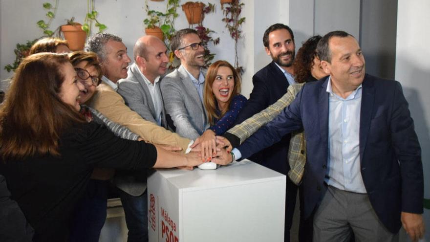 Una imagen de la candidatura socialista por Málaga en el acto de inicio de campaña.
