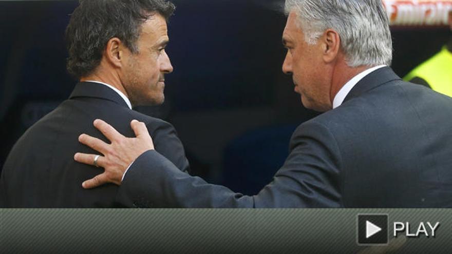 Luis Enrique y Ancelotti, en el anterior Clásico.