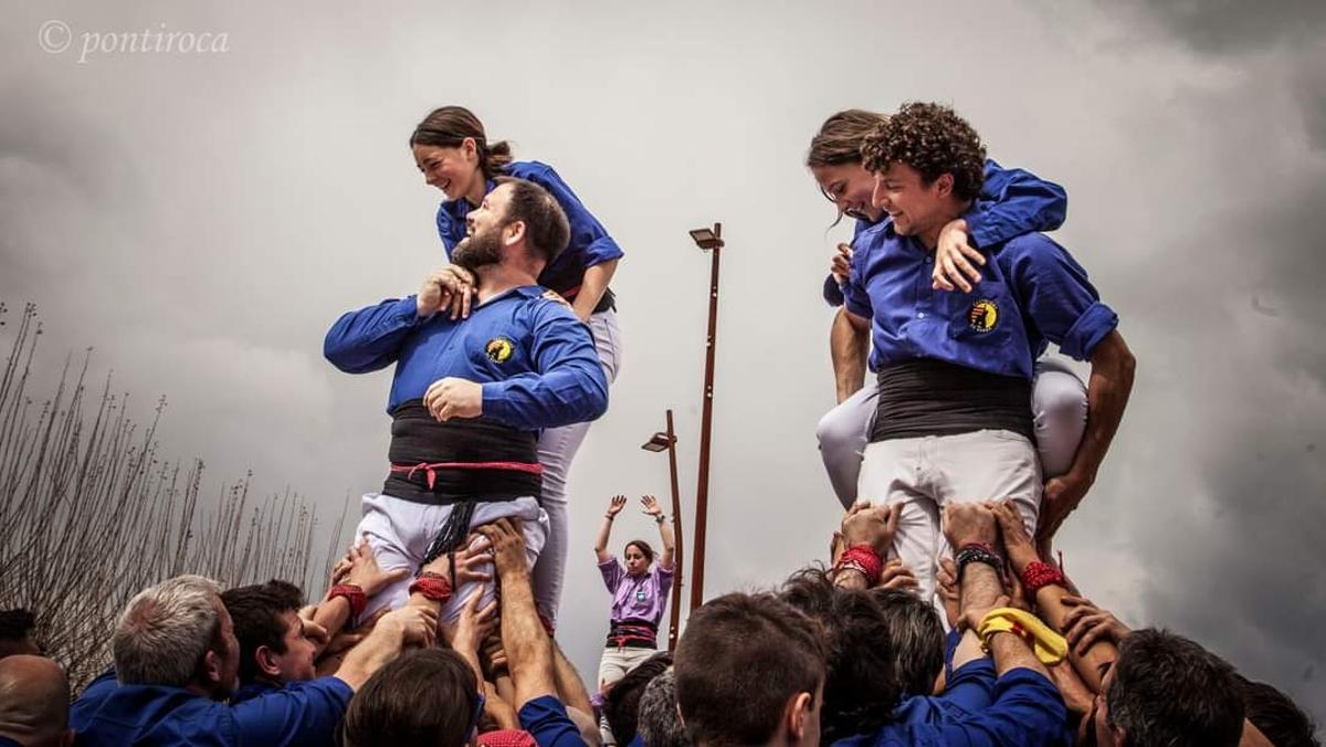 Actuació dels Castellers de Berga