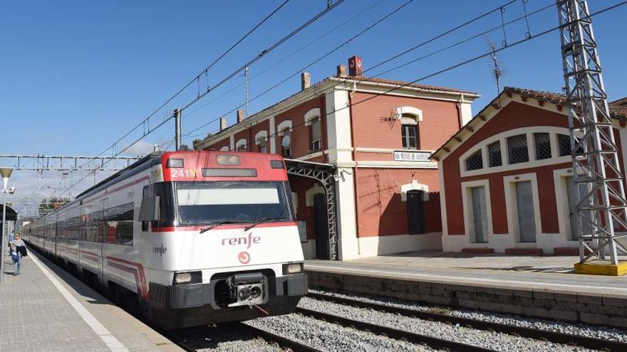 L&#039;estació de Rodalies de Sant Vicenç de Castellet.