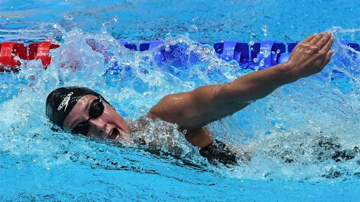 Mireia Belmonte, durante su participación en el 1.500.