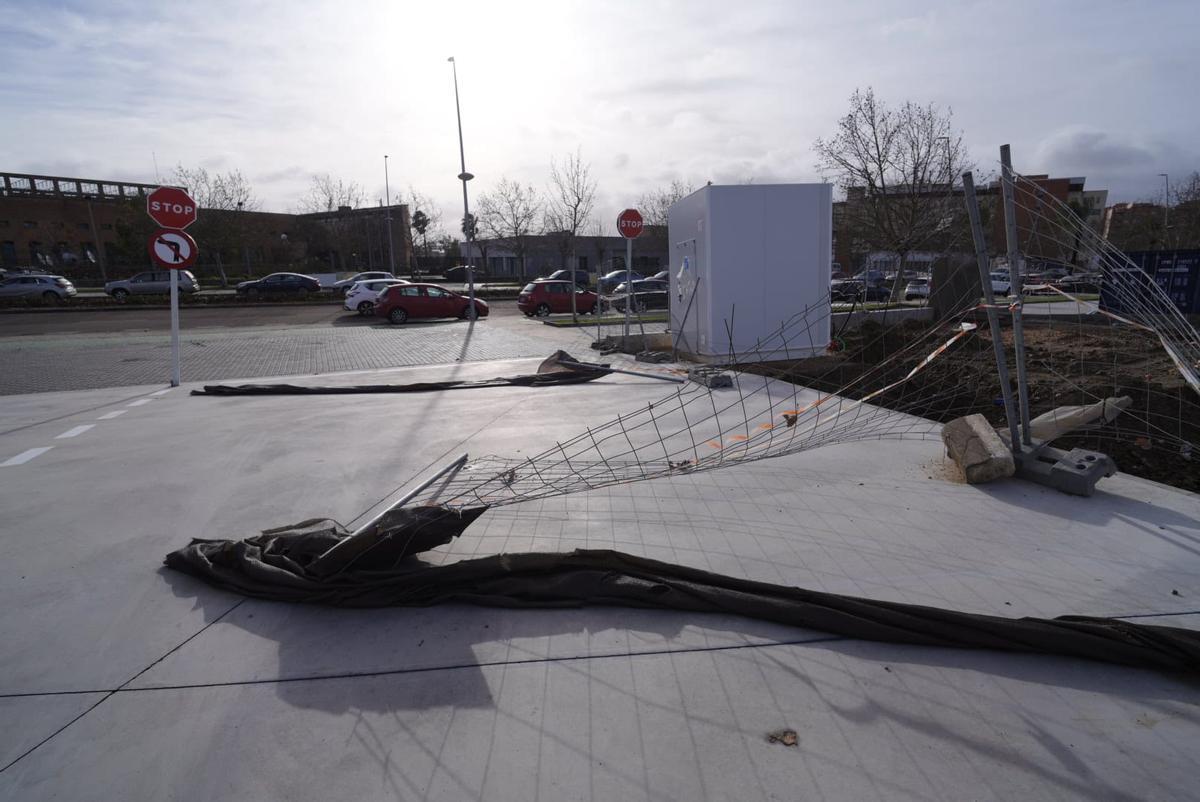 Daños causados por el vendaval.