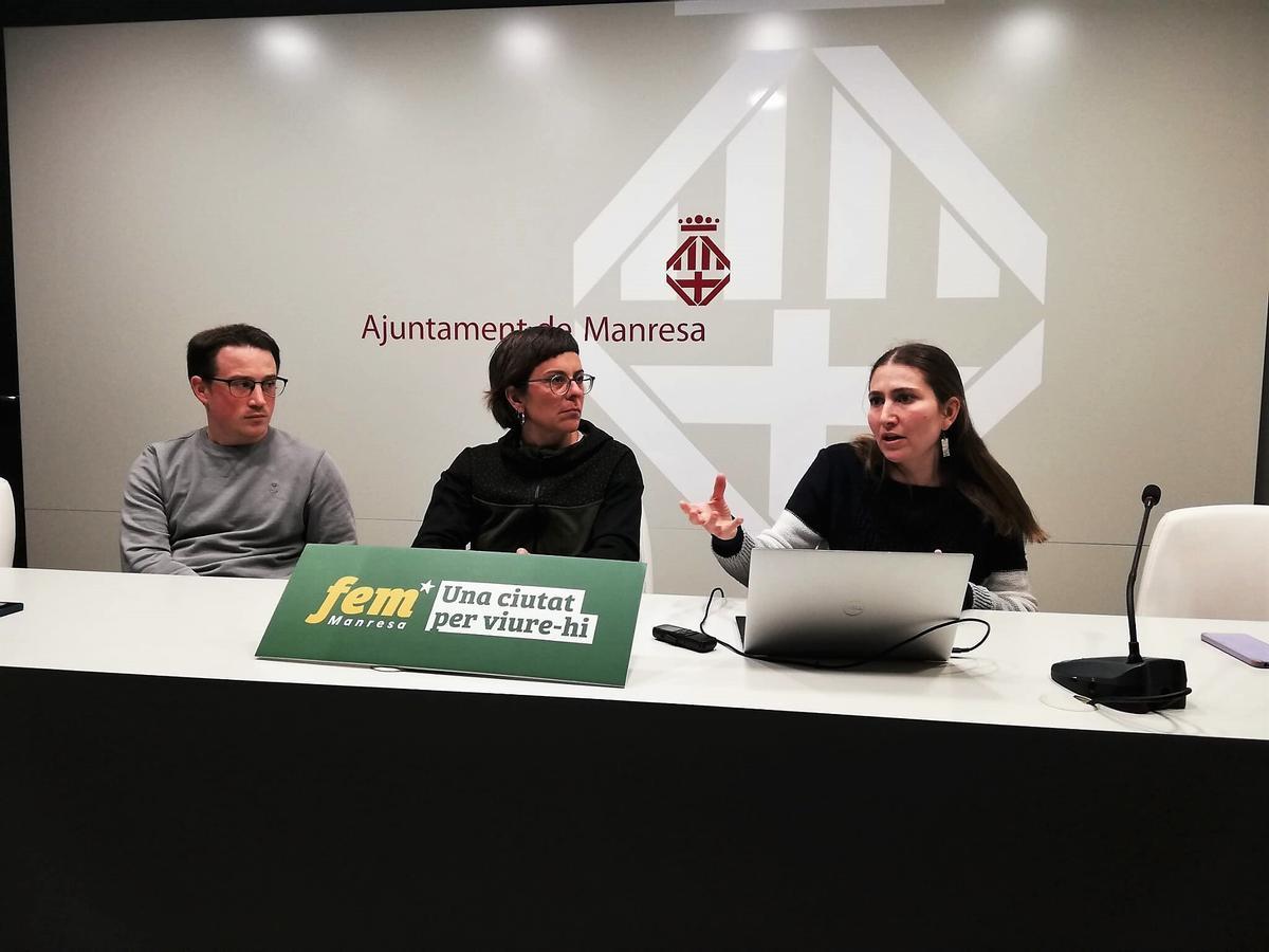 Els regidors de Fem Manresa, Jordi Travé, Roser Alegre i Gemma Boix