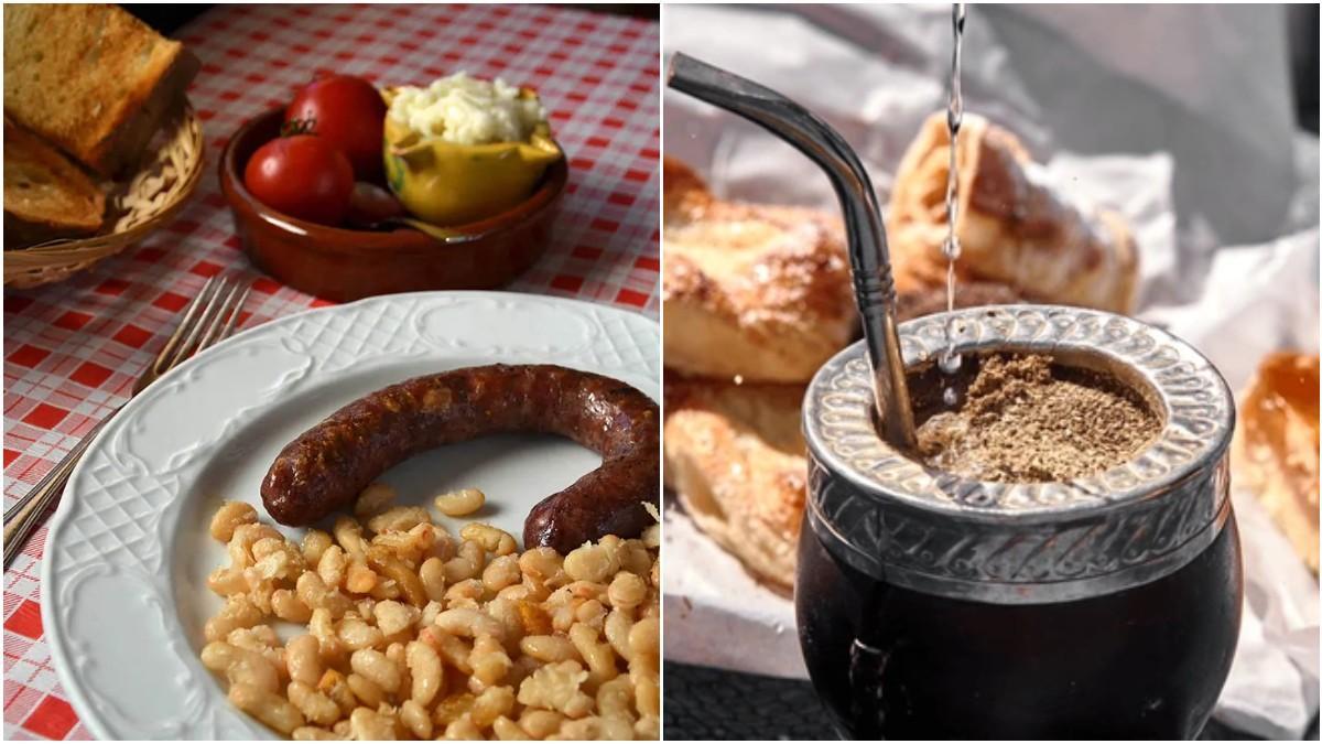 Opciones de desayuno español y argentino.