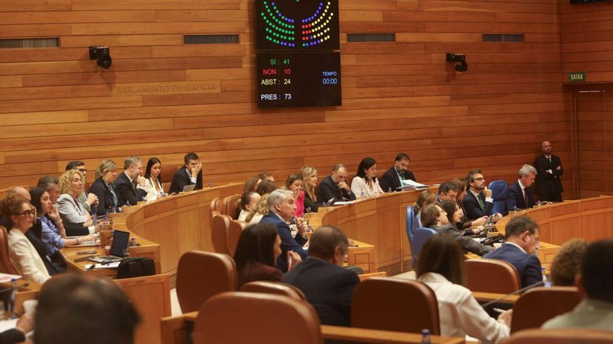 Momento de la votación durante una sesión plenaria del Parlamento.
