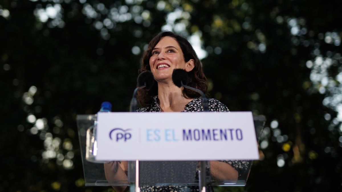 La presidenta de la Comunidad de Madrid y del PP de Madrid, Isabel Díaz Ayuso