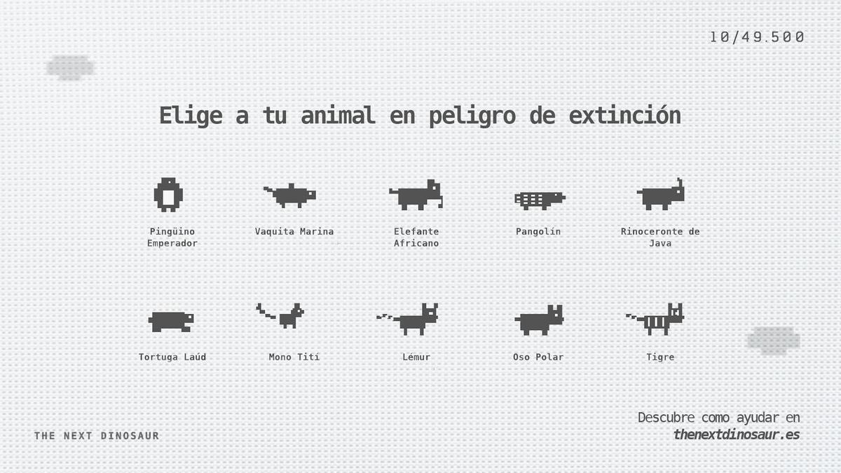 Personajes de la web 'The next dinosaur'