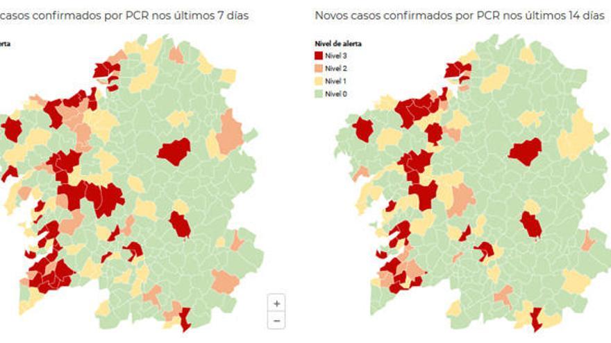 A Coruña, Arteixo, Oleiros, Cambre y casi 40 concellos en alerta roja por Covid