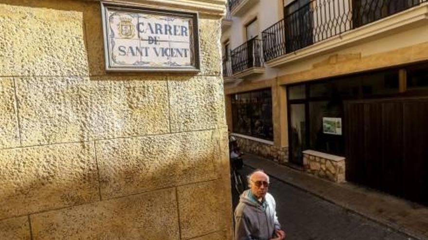 La placa de la calle Sant Vicent.