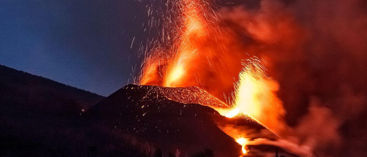 El volcán de La Palma desde Tacande