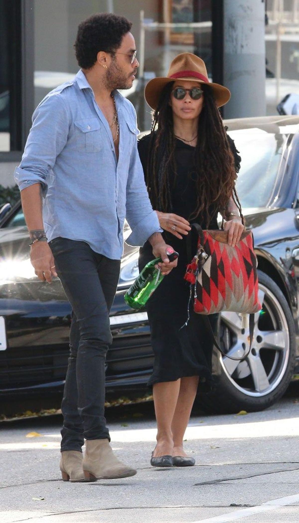 Comida de ex: Lenny Kravitz y Lisa Bonet comen juntos en Beverly Hills