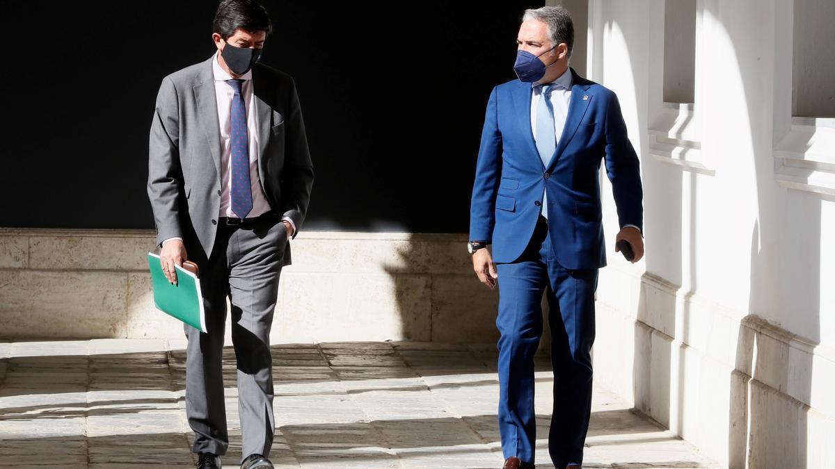 Juan Marín y Elías Bendodo, tras la reunión del Consejo de Gobierno.