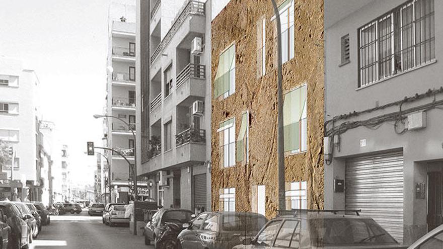 So soll das Gebäude mit fünf Sozialwohnungen in Palmas Viertel Son Gotleu am Ende aussehen.
