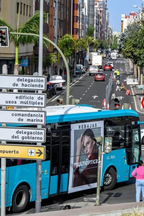 Obras de la MetroGuagua en la calle Venegas