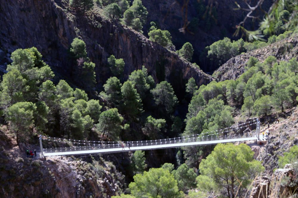 Inauguran el puente colgante de El Saltillo, en la Axarquía