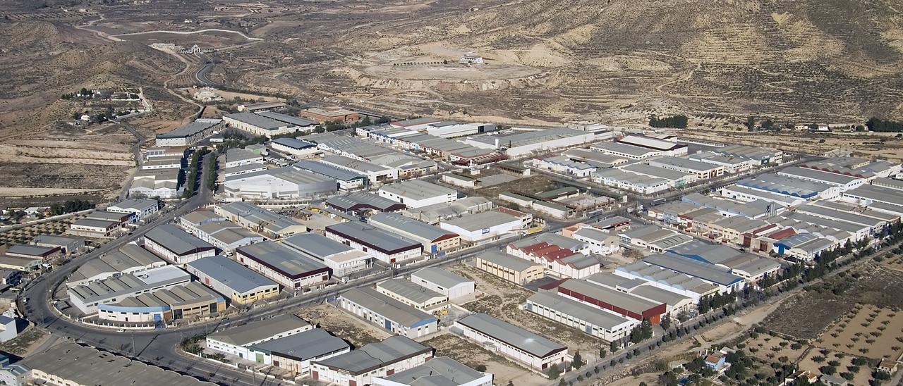 Vista aérea del polígono industrial Campo Alto de Elda.