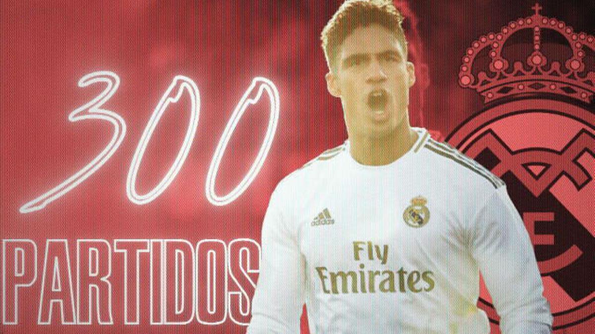 Varane alcanza los 300 partidos con el Real Madrid