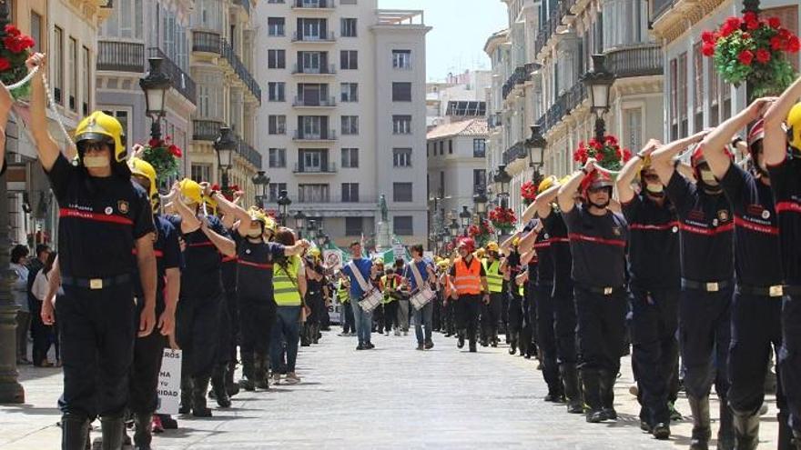 Protesta de los bomberos del pasado 23 de abril.