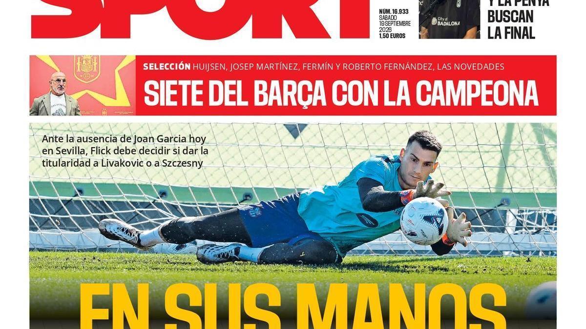La portada de SPORT de hoy sábado, 19 de septiembre de 2026