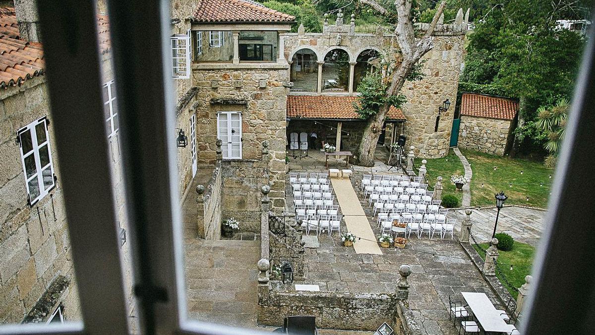 Vista del Pazo de Vilaboa antes de celebrarse una boda. |  // ENRIQUE BLANCO